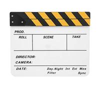 Clapperboard in acrilico 30x25 cm, clapperboard cinematografico con magnete integrato, lavagna per registi scrivibile con gesso, ideale per la regia, le riprese fotografiche e la (Lavagna bianca a