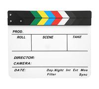 Clapperboard in acrilico 30x25 cm, clapperboard cinematografico con magnete integrato, lavagna per registi scrivibile con gesso, ideale per la regia, le riprese fotografiche e la (Lavagna a strisce