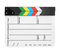Clapperboard in acrilico 30x25 cm, strumento professionale per registi e riprese cinematografiche, con superficie scrivibile a gesso e magnete integrato, ideale per la produzione (Lavagna a strisce