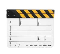 Clapperboard in acrilico 30x25 cm, strumento professionale per registi, utilizzato per segnalare l’inizio delle riprese e la fine di una scena; superficie scrivibile con magnete (Lavagna bianca a