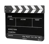 Clapperboard in Acrilico, 30x25cm Professionale Sound Board (White | Magneti integrati, facile da scrivere, materiale durevole, supporti per pellicola, chiara visibilità