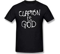 Clapton Is God Cotton Summer T-Shirt Graphics Tee Black Tee Shirt M