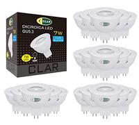 CLAR - GU5.3 LED 7W, Faretto LED 12V, Lampadine Faretto Attacco, LED MR16, Lampadina LED GU5.3, Lampada LED Dicroica, Luce Naturale 4000ºK (Pack 20)