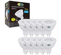 CLAR - GU5.3 LED 7W, Faretto LED 12V, Lampadine Faretto Attacco, LED MR16, Lampadina LED GU5.3, Lampada LED Dicroica, Luce Naturale 4000ºK (Pack 10)