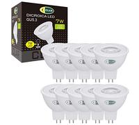 CLAR - GU5.3 LED 7W, Faretto LED 12V, Lampadine Faretto Attacco, LED MR16, Lampadina LED GU5.3, Lampada LED Dicroica, Luce Fredda 6000ºK (Pack 10)