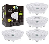 CLAR - GU5.3 LED 7W, Faretto LED 12V, Lampadine Faretto Attacco, LED MR16, Lampadina LED GU5.3, Lampada LED Dicroica, Luce Fredda 6000ºK (Pack 20)