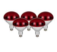 CLAR - Lampada Infrarossi Riscaldante, Lampada Riscaldante per Cani, Lampada Infrarossi Medicale, Riscaldamento infrarossi, Lampade Riscaldanti, 250W (Pack 5)