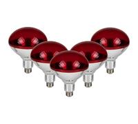 CLAR - Lampada Infrarossi Riscaldante, Lampada Riscaldante per Cani, Lampada Infrarossi Medicale, Riscaldamento infrarossi, Lampade Riscaldanti, 100W (Pack 5)