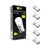 CLAR - Lampadina Macchina da Cucire, Lampade LED a Baionetta, Lampadine per Cappa, Lampadine per Cappa da Cucina, Lampadina per Cappa da cucina, BA15D 1,5W 230V 6000ºK (Pack 5)
