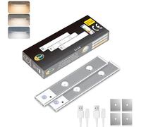 CLAR - Luce LED Sottopensile con Sensore di Movimento, Senza Fili e Ricaricabile, Luce Magnetica per Cucina e Armadio, 20 cm (Pack 2)