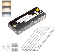 CLAR - Luce LED Sottopensile con Sensore di Movimento, Senza Fili e Ricaricabile, Luce Magnetica per Cucina e Armadio, 20 cm (Pack 5)