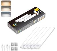 CLAR - Luce LED Sottopensile con Sensore di Movimento, Senza Fili e Ricaricabile, Luce Magnetica per Cucina e Armadio, 20 cm (Pack 5)