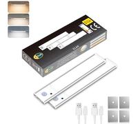 CLAR - Luce LED Sottopensile con Sensore di Movimento, Senza Fili e Ricaricabile, Luce Magnetica per Cucina e Armadio, 20 cm (Pack 2)