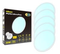 CLAR - Plafoniera LED Soffitto 30 Cm, Plafoniera LED Luce Fredda,Plafoniera LED Ultra Slim, Plafoniera Luminosa, Plafoniera LED Soffitto Bagno, Luce Fredda 6000K, 30W (Pack 5)