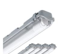 CLAR - Plafoniera Stagna LED 18W, 120cm, 1 Tubo, Senza Tubi Inclusi (Pack 5)
