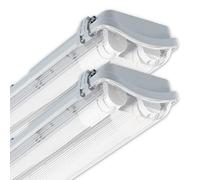 CLAR - Plafoniera Stagna LED 18W, 120cm, 2 Tubo, Senza Tubi Inclusi (Pack 2)