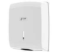 Clar Systems T6100PB Dispenser di Carta Asciugamano, 600 Asciugamani, Bianco