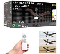 CLAR Ventilatore da Soffitto con Luce, Ventilatore a Soffitto con Luce, Ceiling Fan with Light and Remote Control, Ventilatori con Telecomando, Effetto Legno, 20W (Pack 1)
