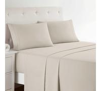 Clara Clark Set di lenzuola, serie Premier 1800, con tasca profonda, rughe, non sbiadisce, resistente alle macchie, lussuose lenzuola morbide e federe, per letto matrimoniale, in lino