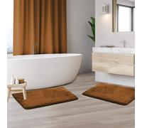 Clara Clark Solid Collection Memory Foam Bat tappetino Set di 2 - Set di tappeti per vasca da bagno morbido non slittamento - tappetino da bagno lava