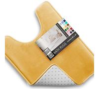 Clara Clark Tappeto da bagno in velluto, in memory foam, antiscivolo, lavabile in lavatrice, si asciuga rapidamente, tappetino da bagno ultra morbido, per il bagno, 50 x 61 cm, color oro cammello