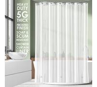 Clara Clark Tenda da doccia, impermeabile e leggera, in vinile con 3 magneti, 5 G, in PEVA di alta qualità, 180 x 180 cm, rivestimento satinato per tenda da doccia