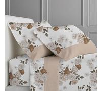 CLARA HOME Completo Lenzuola Letto, Completo con Federe per Guanciali, Ideale per tutte le Stagioni, Made in Italy (Ilenia Tortora, Singolo 1 Piazza)