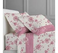CLARA HOME Completo Lenzuola Letto, Completo con Federe per Guanciali, Ideale per tutte le Stagioni, Made in Italy (Sailor Rosa, 1 Piazza e Mezza)