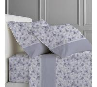 CLARA HOME Completo Lenzuola Letto, Completo con Federe per Guanciali, Ideale per tutte le Stagioni, Made in Italy (Fiorellinea Grigio, Matrimoniale 2 Piazze)