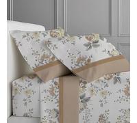 CLARA HOME Completo Lenzuola Letto Matrimoniale, Completo con Federe per Guanciali, Ideale per tutte le Stagioni, Made in Italy (Peonia Tortora, Matrimoniale 2 Piazze)