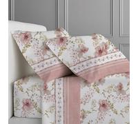 CLARA HOME Completo Lenzuola Letto Matrimoniale, Completo con Federe per Guanciali, Ideale per tutte le Stagioni, Made in Italy (Alice Rosa, Matrimoniale 2 Piazze)