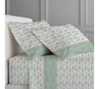CLARA HOME Completo Lenzuola Letto Singolo, Completo con Federe per Guanciali, Ideale per tutte le Stagioni, Made in Italy (Pois Verde, Singolo 1 Piazza)