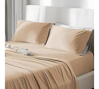 CLARA HOME Completo Lenzuola Matrimoniale 2 Piazze Cotone Color Beige Tinta Unita, Set con Federe per Guanciali, Ideale per tutte le Stagioni, Made in Italy