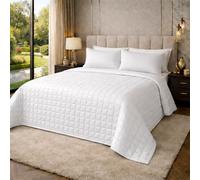 CLARA HOME Copriletto Una Piazza e Mezza Colore Avorio, Trapuntato in Raso Satin, Coperta Leggera Mezza Stagione, Autunno Primavera, Elegante per Camera da Letto, Made in Italy