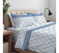 CLARA HOME Lenzuola Completo Letto Matrimoniale Colore Scott Cielo, Lenzuola Elasticizzate per Tutte le Stagioni, Completo di Federe per Guanciali