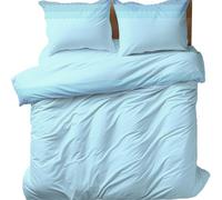 CLARA HOME Lenzuola Completo Letto Matrimoniale Colore Zighy Azzurro, Lenzuola Elasticizzate per Tutte le Stagioni, Completo di Federe per Guanciali
