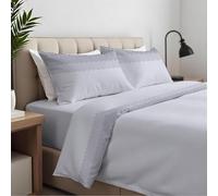 CLARA HOME Lenzuola Completo Letto Matrimoniale Colore Zighy Grigio, Lenzuola Elasticizzate per Tutte le Stagioni, Completo di Federe per Guanciali
