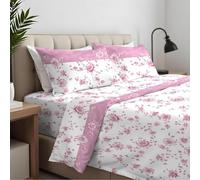 CLARA HOME Lenzuola Completo Letto Singolo 1 Piazza Colore Sailor Rosa, Lenzuola Elasticizzate per Tutte le Stagioni, Completo di Federe per Guanciali