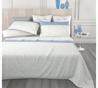 Clara Home Milano Completo Letto in Puro Cotone, Morbido e Traspirante, Misure Maxi, Lenzuolo Sopra, Lenzuolo Sotto e Federe, made in Italy. (Bounce Azzurro, Singolo 1 Piazza)