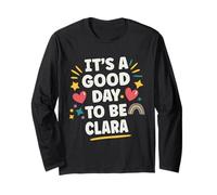Clara Personalized Retro Girls Custom Clara Name Maglia a Manica