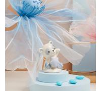 CLARALUNA Bomboniera Battesimo Panda in Porcellana Azzurra con Scatola, 2025