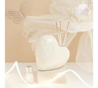 CLARALUNA Bomboniera Matrimonio Profumatore Diffusore Cuore Grande in Porcellana (Bianco)