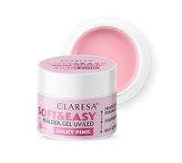Claresa Gel Costruttore Medio-Alta Densità,Tissotropico,Autolivellante,facilmente pinzabile, aderisce sull'unghia in maniera impeccabile,di facile limatura, Soft e Easy Milky Pink 90g