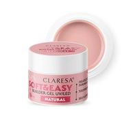 Claresa Gel Costruttore Medio-Alta Densità,Tissotropico,Autolivellante, facilmente pinzabile, aderisce sull'unghia in maniera impeccabile, di facile limatura, Soft e Easy Builder Gel Natural 90g
