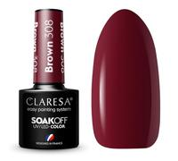 CLARESA SoakOFF - Gel UV/LED, colore marrone 308, 5 ml