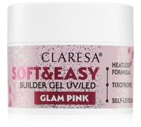 Claresa Soft&Easy Builder Gel Strato di base in gel per le unghie colore Glam Pink 12 g