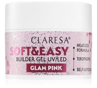 Claresa Soft&Easy Builder Gel Strato di base in gel per le unghie colore Glam Pink 45 g