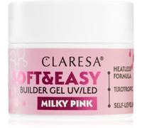 Claresa Soft&Easy Builder Gel Strato di base in gel per le unghie colore Milky Pink 12 g