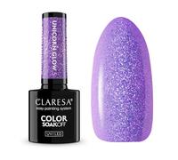Claresa Unicorn Glow 5 - Smalto UV semi-trasparente con opale rosa e blu, 5 g, edizione limitata, lucentezza mistica, lunga durata, facile da applicare