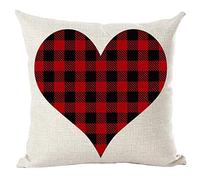 Claret Wine Red Black Plaid Love Gift for Family Lover Copricuscini con Cerniera Invisibile Fodere Cuscino Moderne Copricuscino per Casa Salotto Divano 45X45Cm